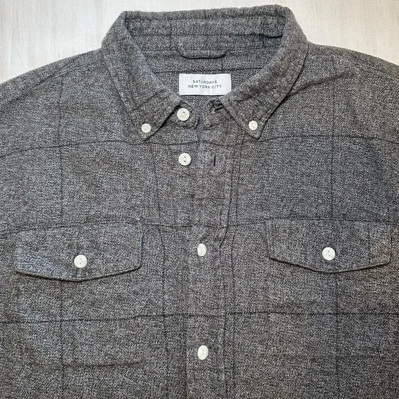 Saturday’s NYC Men’s Button Up Flannel Shirt